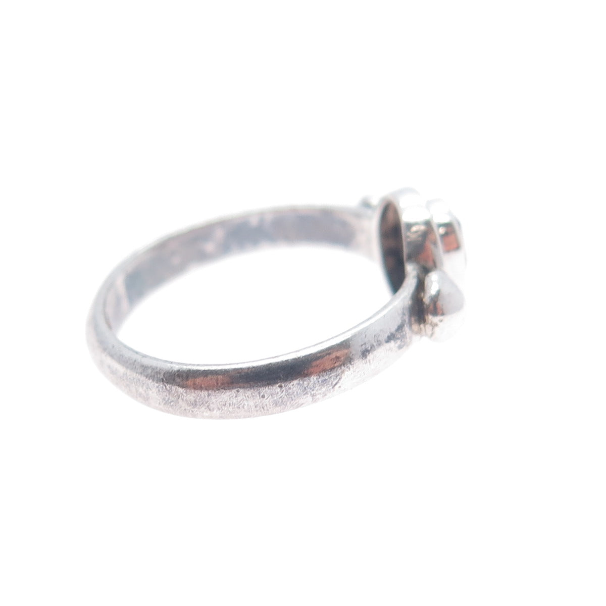 925 Sterling Silver Vintage Real Amethyst Modernist Ring Size 5.75
