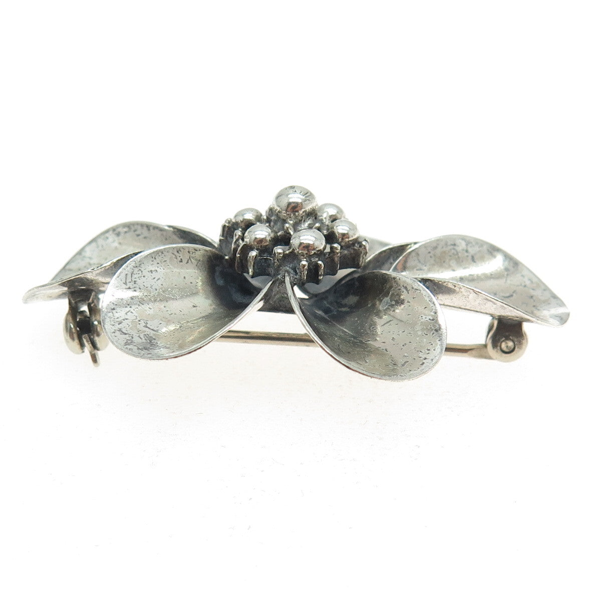 BEAU 925 Sterling Silver Vintage Flower Pin Brooch