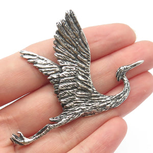 925 Sterling Silver Vintage Flying Bird Slide Pendant