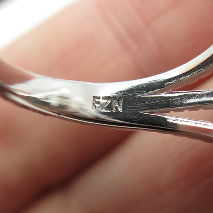 925 Sterling Silver Round-Cut C Z Ring Size 8