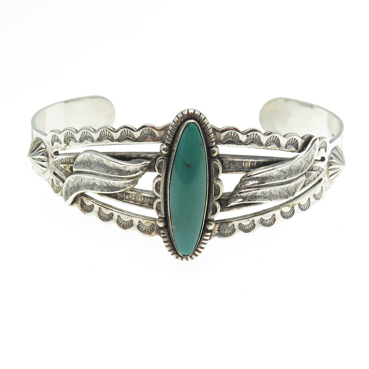 BELL TRADING POST Old Pawn 925 Sterling Silver Vintage Turquoise Bracelet 6.75"