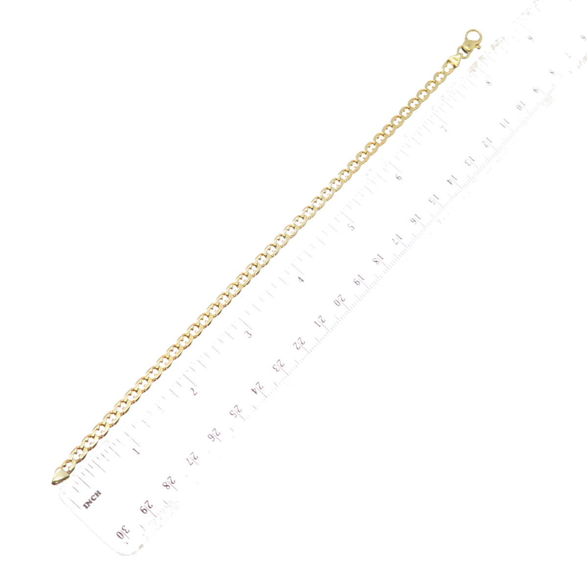 925 Sterling Silver Gold Plated Vintage Mariner Curb Link Bracelet 8.25"