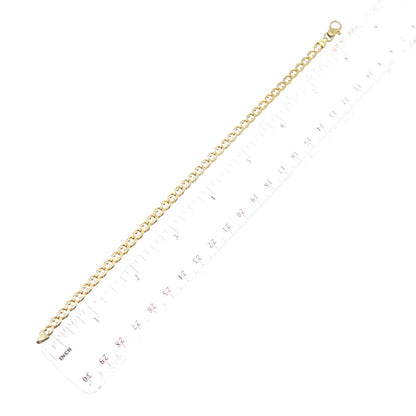 925 Sterling Silver Gold Plated Vintage Mariner Curb Link Bracelet 8.25"