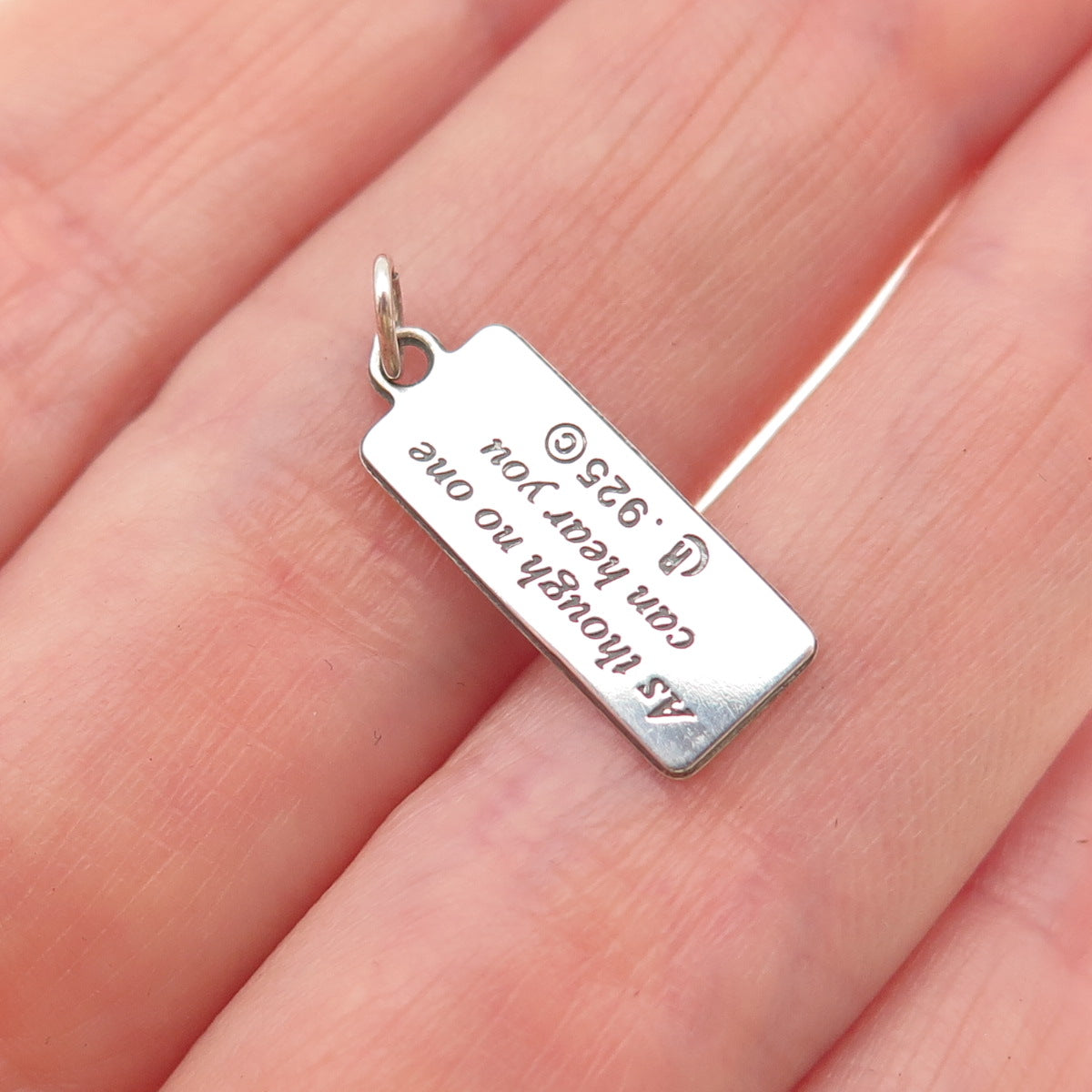 Carolyn Pollack 925 Sterling Silver Vintage Sing Tag Mini Charm Pendant