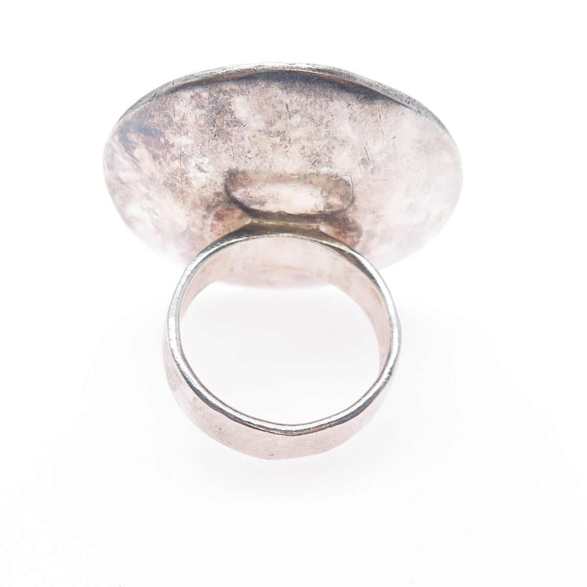 925 Sterling Silver Vintage Real Pearl Modernist Statement Ring Size 8