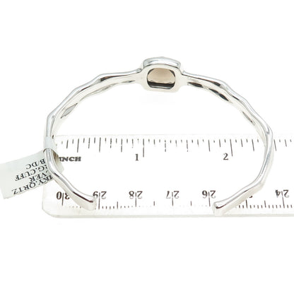 CHARLES GARNIER 925 Sterling Silver Real Smoky Quartz Adjustable Bracelet 6.75"