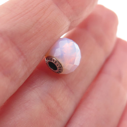 Pandora 925 Sterling Silver Real Opal Essence Friendship Slide Bead Charm