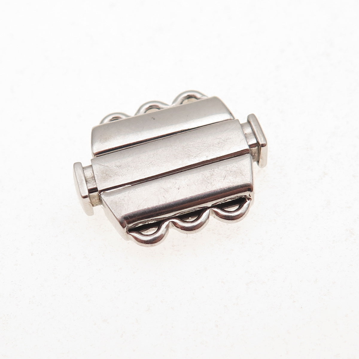 925 Sterling Silver Vintage Bracelet / Necklace Jewelry Push Lock Clasp