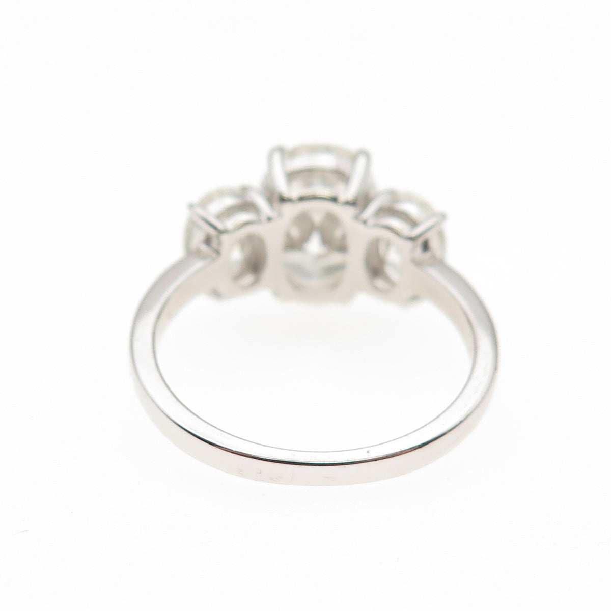 DSMK 925 Sterling Silver Oval-Cut C Z Engagement Ring Size 7.25