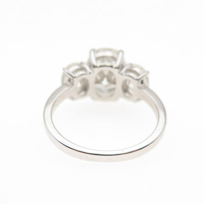 DSMK 925 Sterling Silver Oval-Cut C Z Engagement Ring Size 7.25
