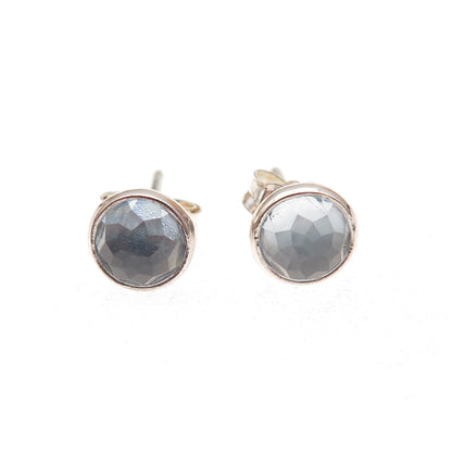 Pandora 925 Sterling Silver Blue Crystal March Birthstone Stud Earrings