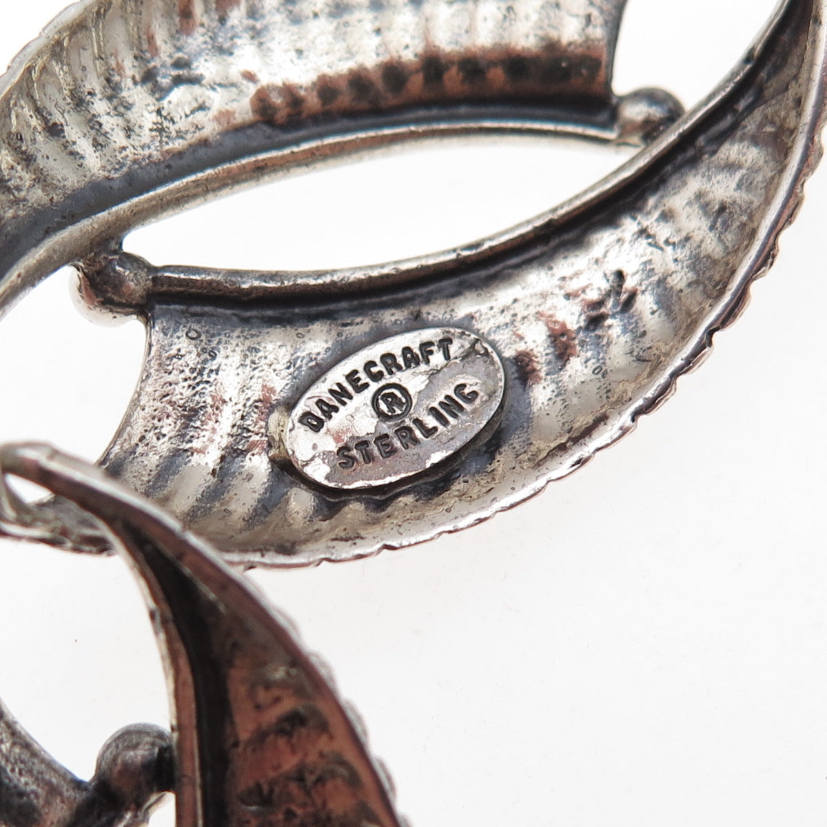 Danecraft 925 Sterling Silver Vintage Modernist Oxidized Bracelet 7.5"