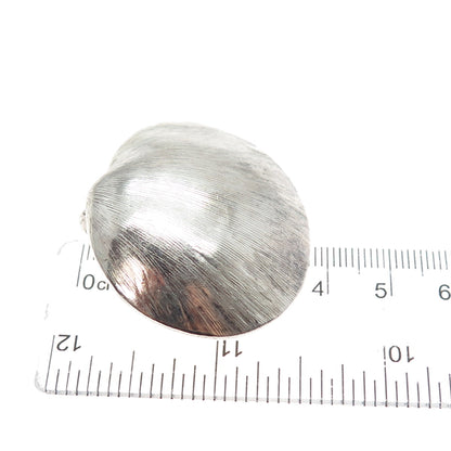 925 Sterling Silver Vintage Mexico Seashell Oxidized Pin Brooch / Pendant