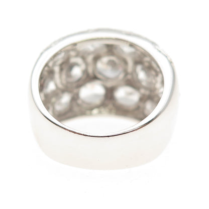 925 Sterling Silver Round-Cut C Z Honey Comb Ring Size 7
