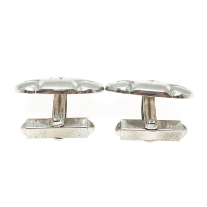 925 Sterling Silver Antique Art Deco Rhinestone Repousse Cufflinks