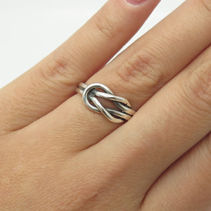 925 Sterling Silver Vintage Mariner Love Knot Ring Size 7.25