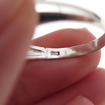 925 Sterling Silver Vintage Real Dendritic Agate Signet Ring Size 12.75