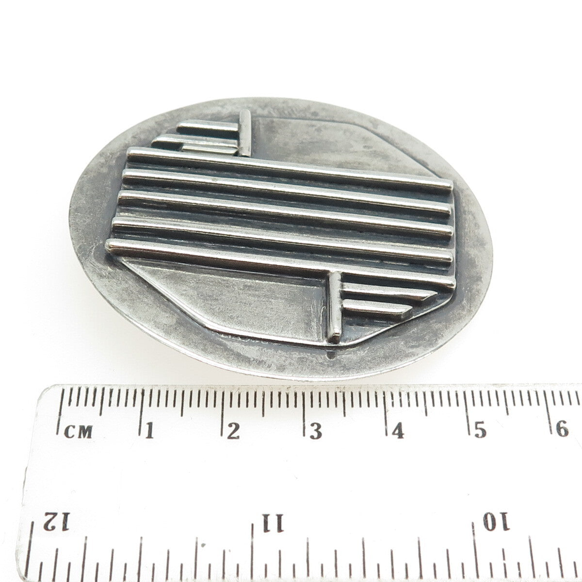 980 Silver Vintage Mexico Modernist Geometric Large Pendant
