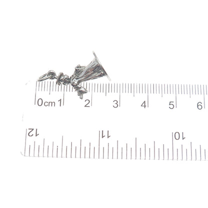 925 Sterling Silver Vintage Graduate Boy Minimalist 3D Charm Pendant