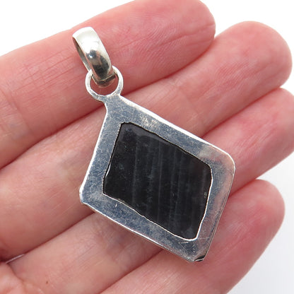925 Sterling Silver Vintage Real Kyanite Modernist Charm Pendant