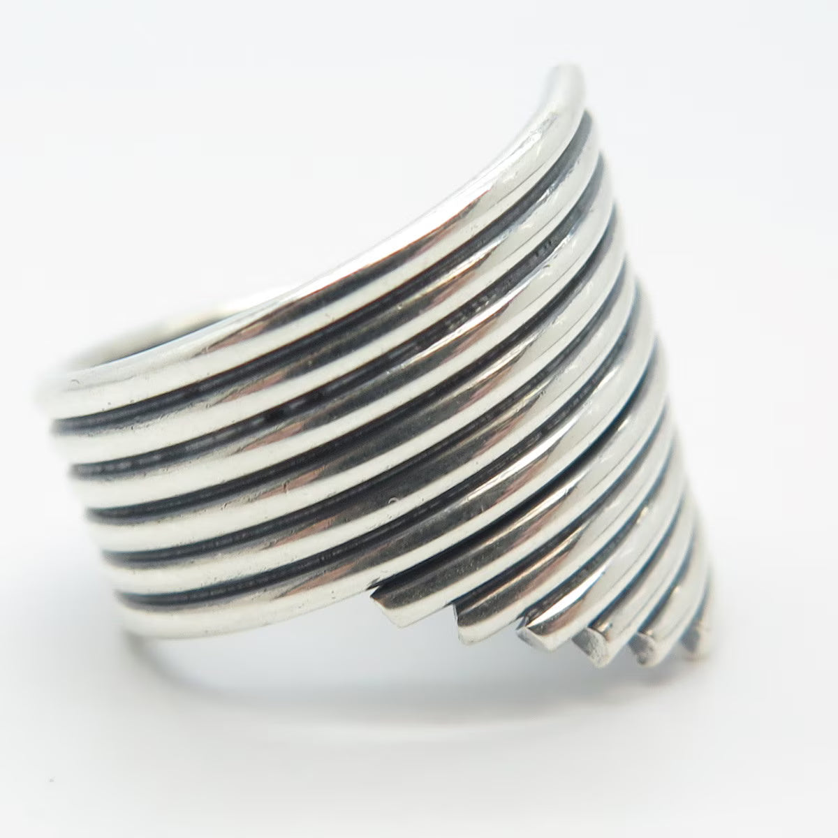 925 Sterling Silver Vintage Wire Wrapped Ring Size 7.5