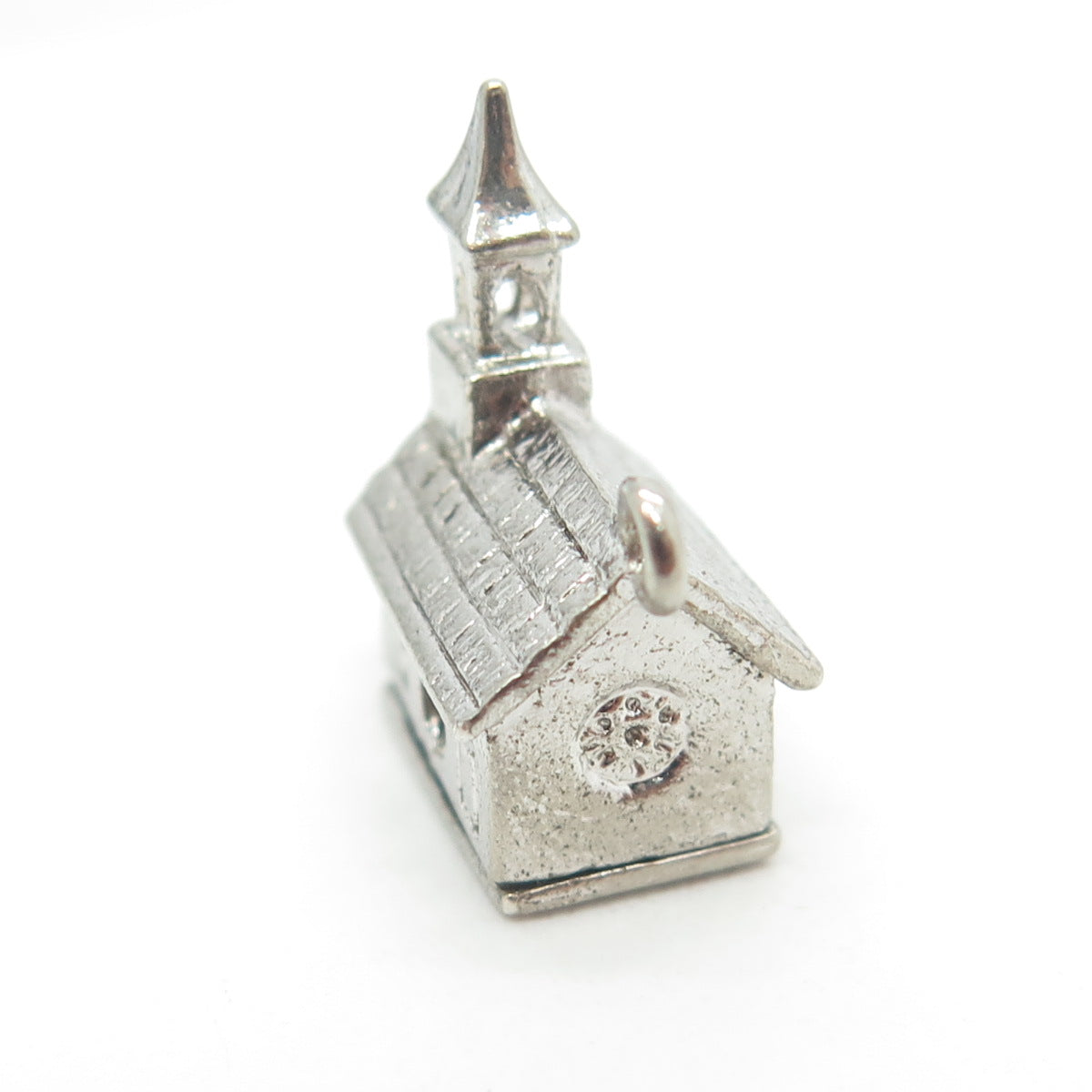 J.M. FISHER 925 Sterling Silver Antique Art Deco Chapel 3D Charm Pendant