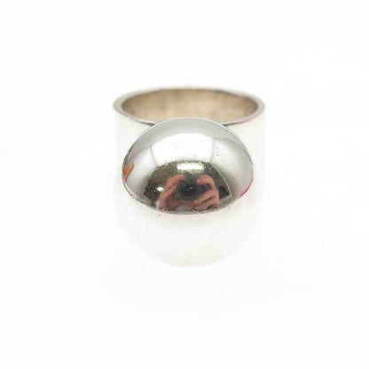 800 Silver Vintage Italy Modernist Ball Ring Size 6.75