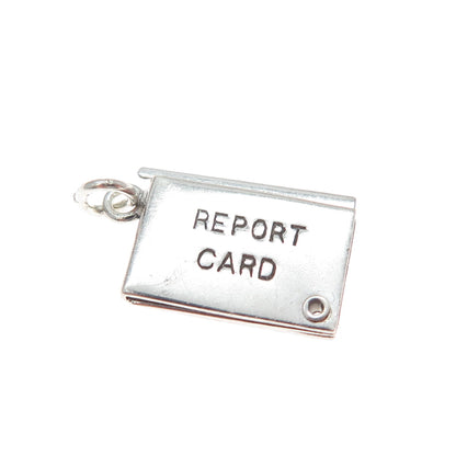 925 Sterling Silver Antique Report Card You're Tops Minimalist Slide Pendant