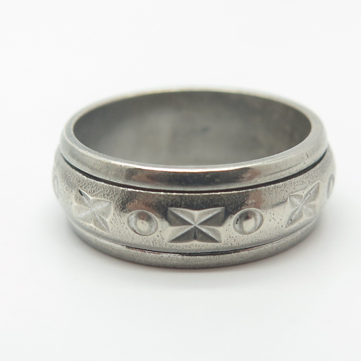 925 Sterling Silver Vintage Rotating Band Ring Size 7.75