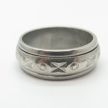 925 Sterling Silver Vintage Rotating Band Ring Size 7.75
