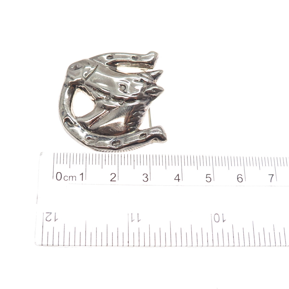 925 Sterling Silver Vintage Mexico Horse Club Pin Brooch / Pendant