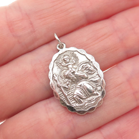 Georg Jensen Sterling Silver Antique Art Deco St. Christopher Charm Pendant