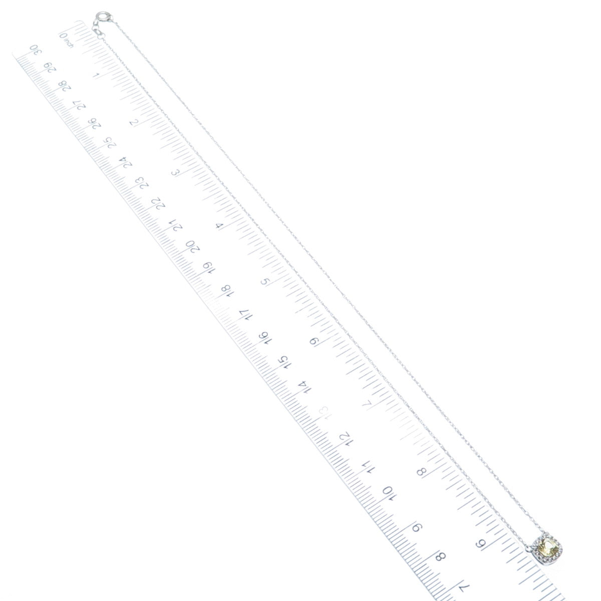 925 Sterling Silver Real Citrine & Round-Cut C Z Singapore Chain Necklace 19"