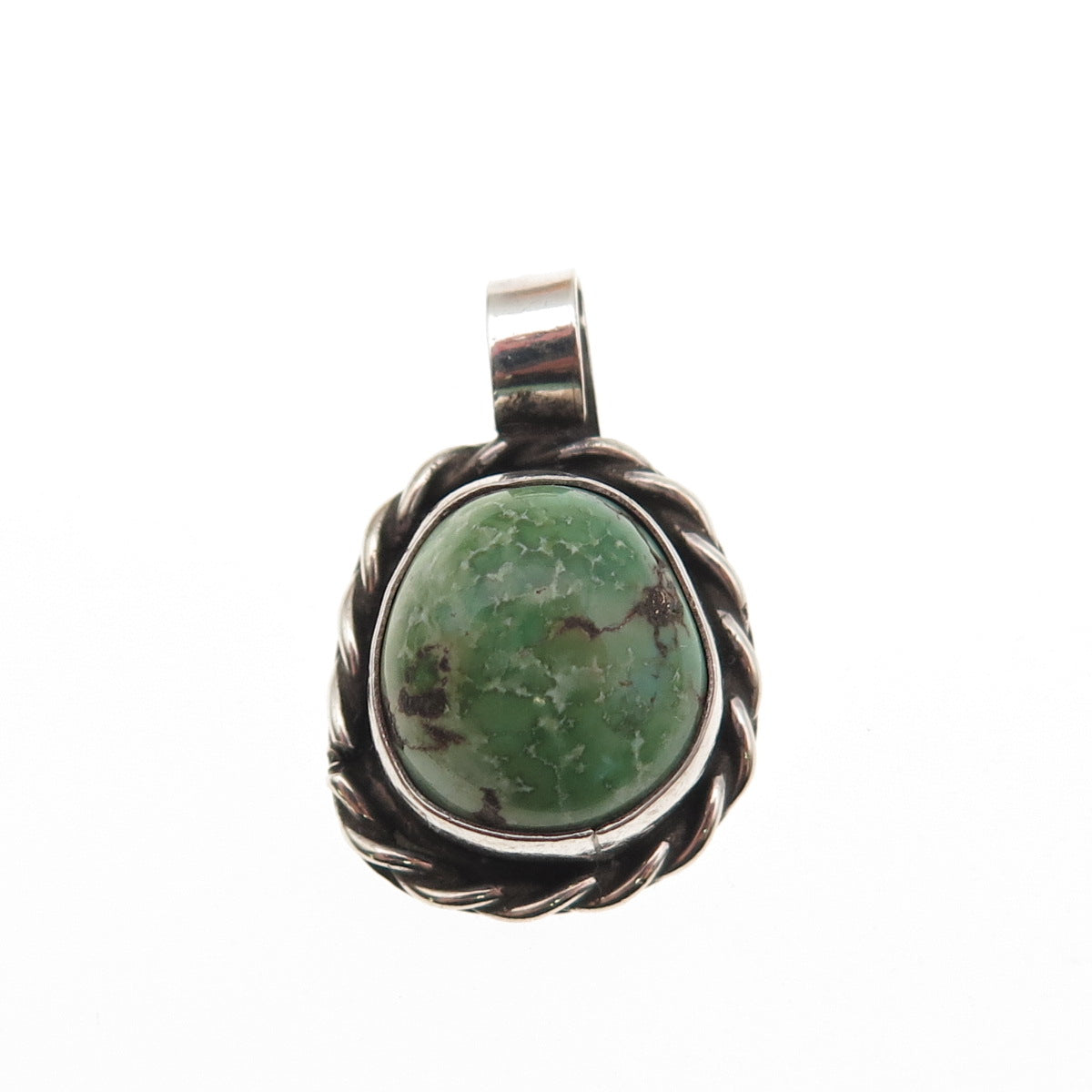 Old Pawn Sterling Silver Vintage Southwestern Royston Turquoise Charm Pendant