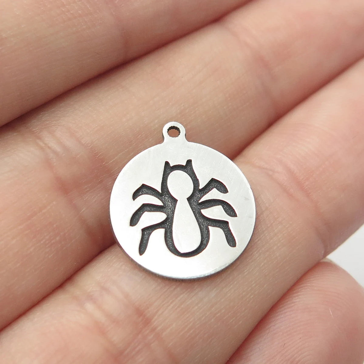 925 Sterling Silver USA Two In Town Spider Charm Pendant