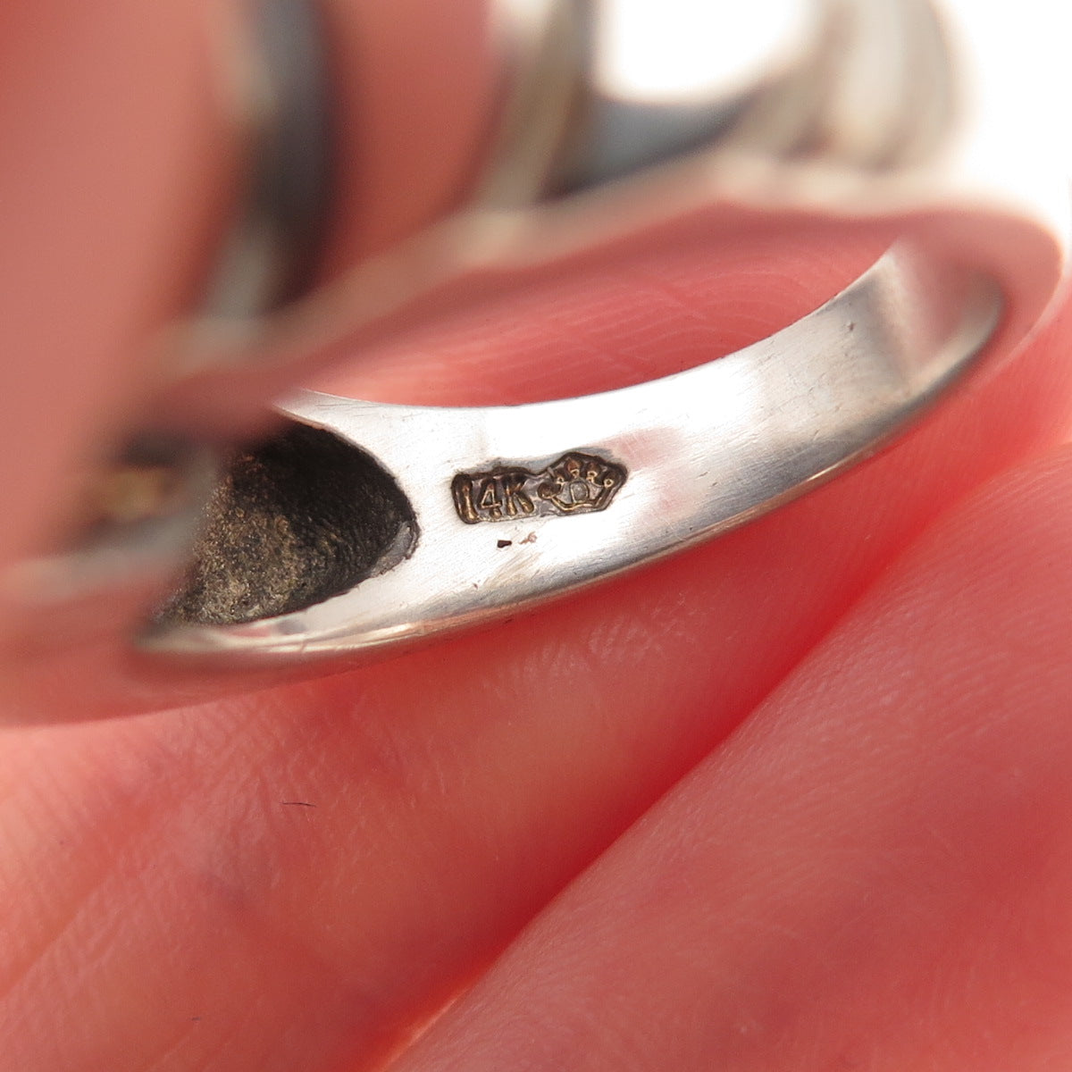 Monica Jain 925 Sterling Silver 14K Gold Vintage Seashell Ring Size 7