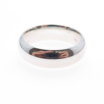 925 Sterling Silver Vintage Classic Wedding Band Ring Size 6