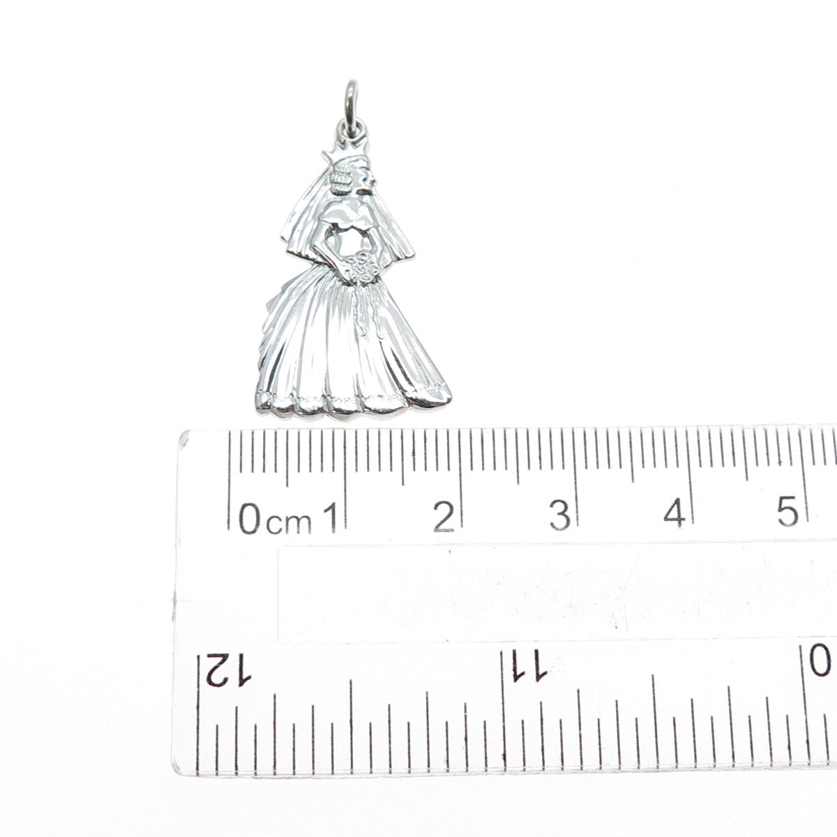 925 Sterling Silver Vintage Bride Charm Pendant