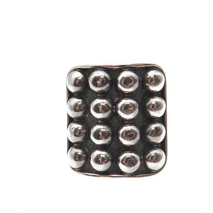 925 Sterling Silver Vintage Modernist Beaded Oxidized Ring Size 9