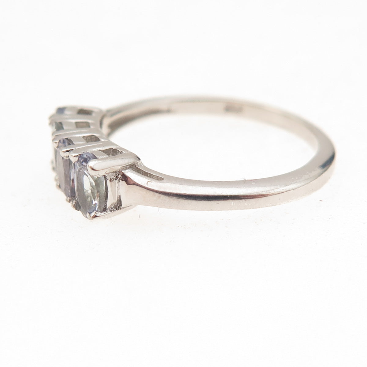 Chuck Clemency 925 Sterling Silver Real Oval-Cut Tanzanite Ring Size 7.25