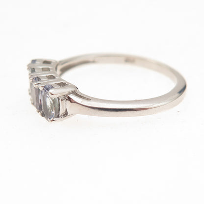 Chuck Clemency 925 Sterling Silver Real Oval-Cut Tanzanite Ring Size 7.25