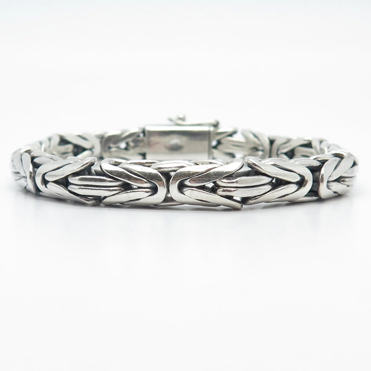 925 Sterling Silver Vintage Byzantine Link Bracelet 7.25"