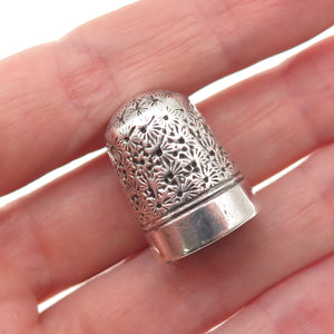 Ketcham & Mcdougall 925 Sterling Silver Antique Art Deco Daisy Sewing Thimble