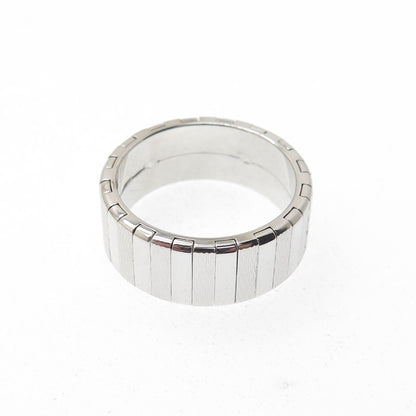 NEOS 925 Sterling Silver Textured Ribbed Band Ring Size 7.75
