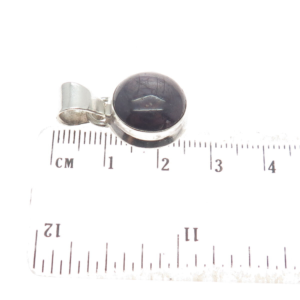 925 Sterling Silver Vintage Real Star Ruby Gemstone Minimalist Pendant