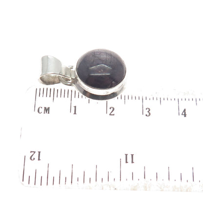925 Sterling Silver Vintage Real Star Ruby Gemstone Minimalist Pendant