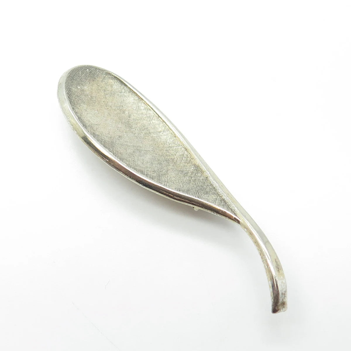 925 Sterling Silver Vintage Olive Leaf Modernist Pin Brooch