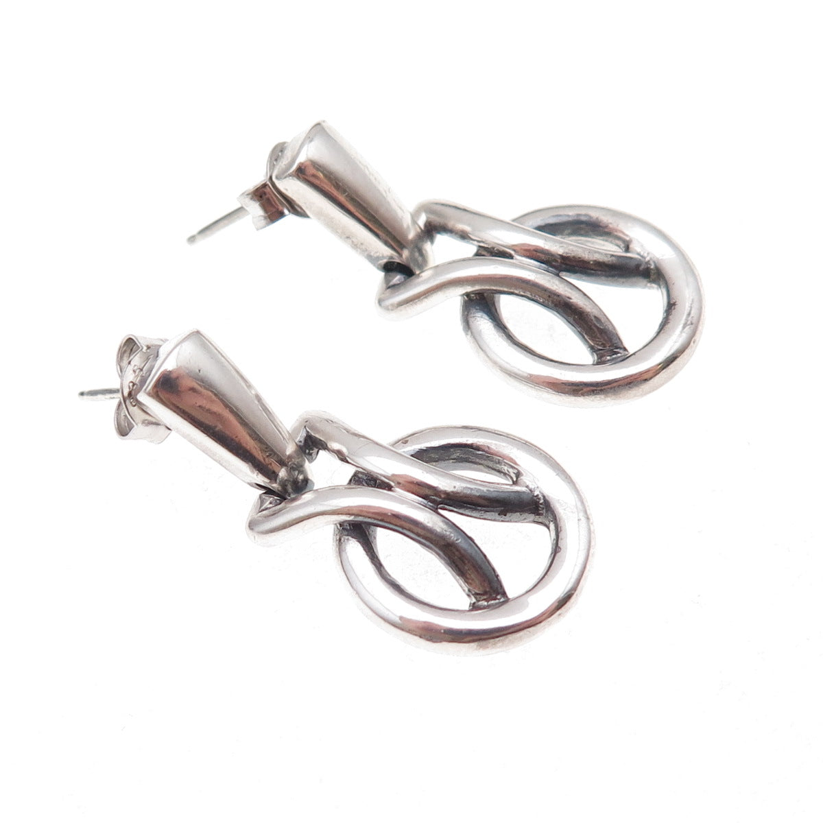 Boma 925 Sterling Silver Vintage Modernist Oxidized Earrings