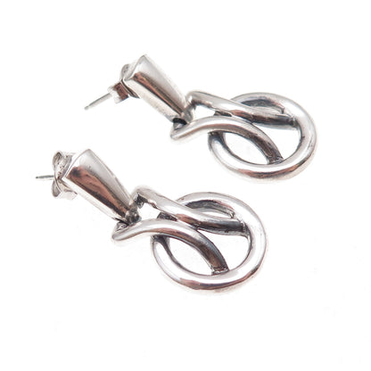 Boma 925 Sterling Silver Vintage Modernist Oxidized Earrings