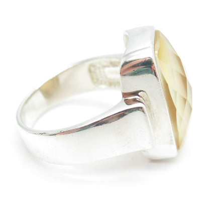 WHITNEY KELLY 925 Sterling Silver Vintage Real Doublet MOP Ring Size 11.25